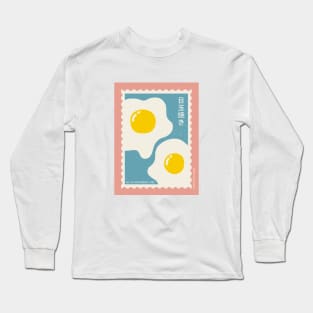 Fried egg art, Cute japanese poster, Retro 90s stamp, Posters aesthetic, Exhibition poster, Food, Pop art Long Sleeve T-Shirt